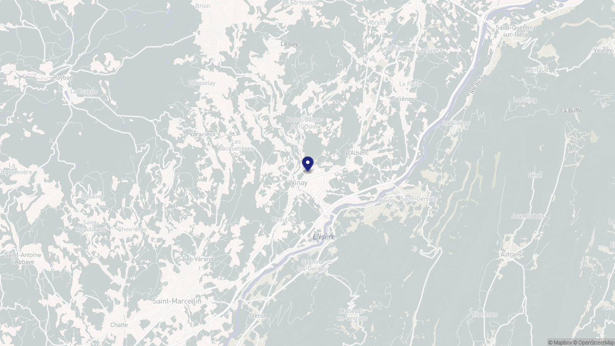 Aperçu cartographique de Vinay, centré sur la commune