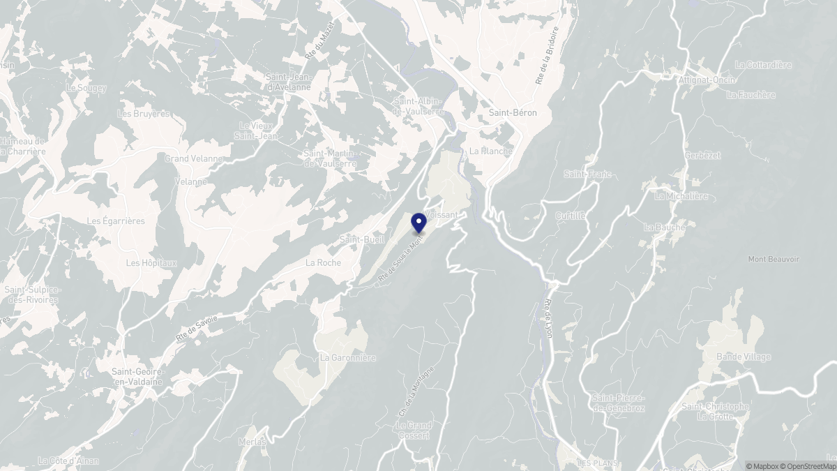 Aperçu cartographique de Voissant, centré sur la commune