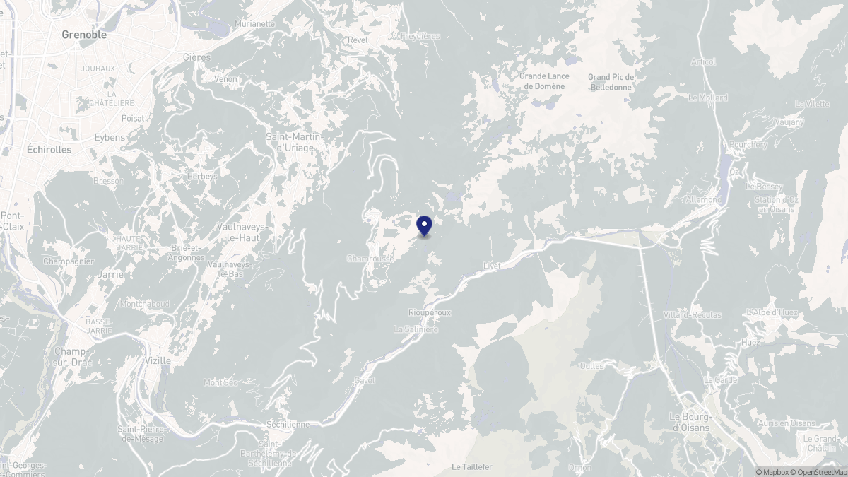 Aperçu cartographique de Chamrousse, centré sur la commune
