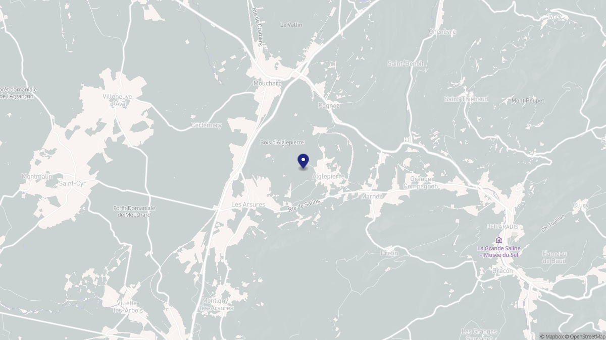 Aperçu cartographique de Aiglepierre, centré sur la commune