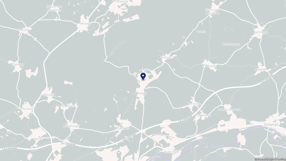 Aperçu cartographique de Amange, centré sur la commune