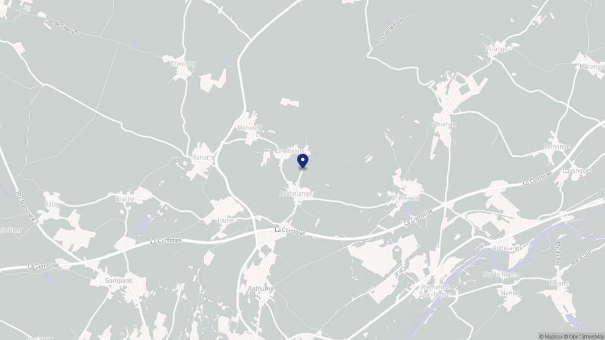 Aperçu cartographique de Archelange, centré sur la commune
