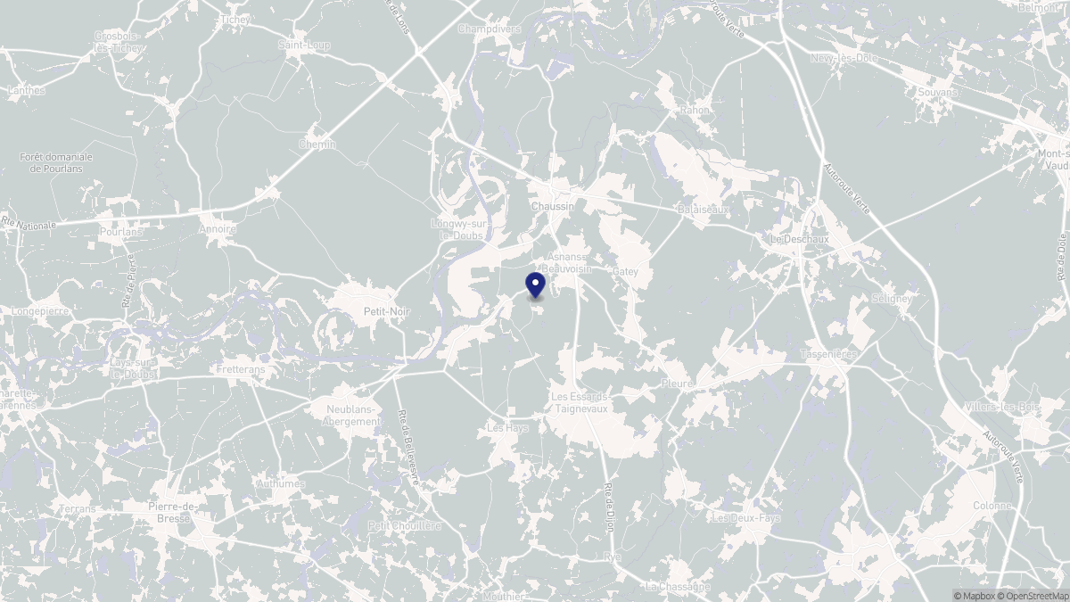 Aperçu cartographique de Asnans-Beauvoisin, centré sur la commune
