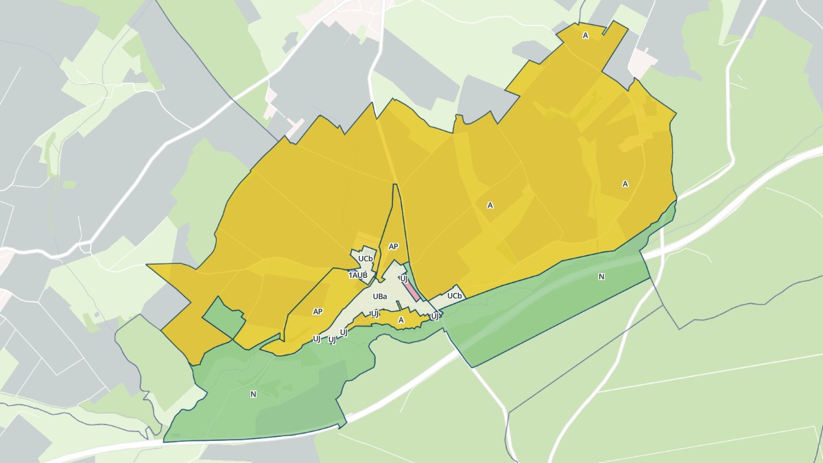 Aperçu cartographique de Auxange, centré sur la commune
