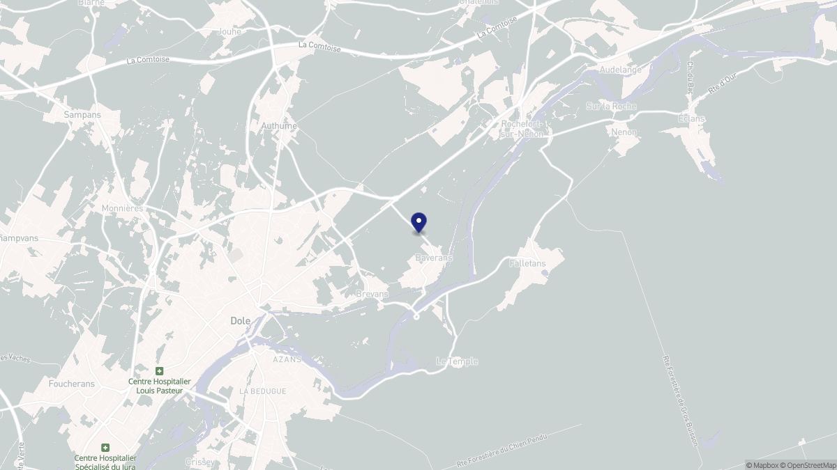 Aperçu cartographique de Baverans, centré sur la commune