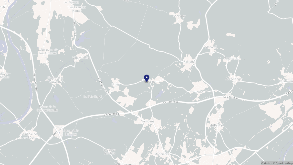 Aperçu cartographique de Biarne, centré sur la commune