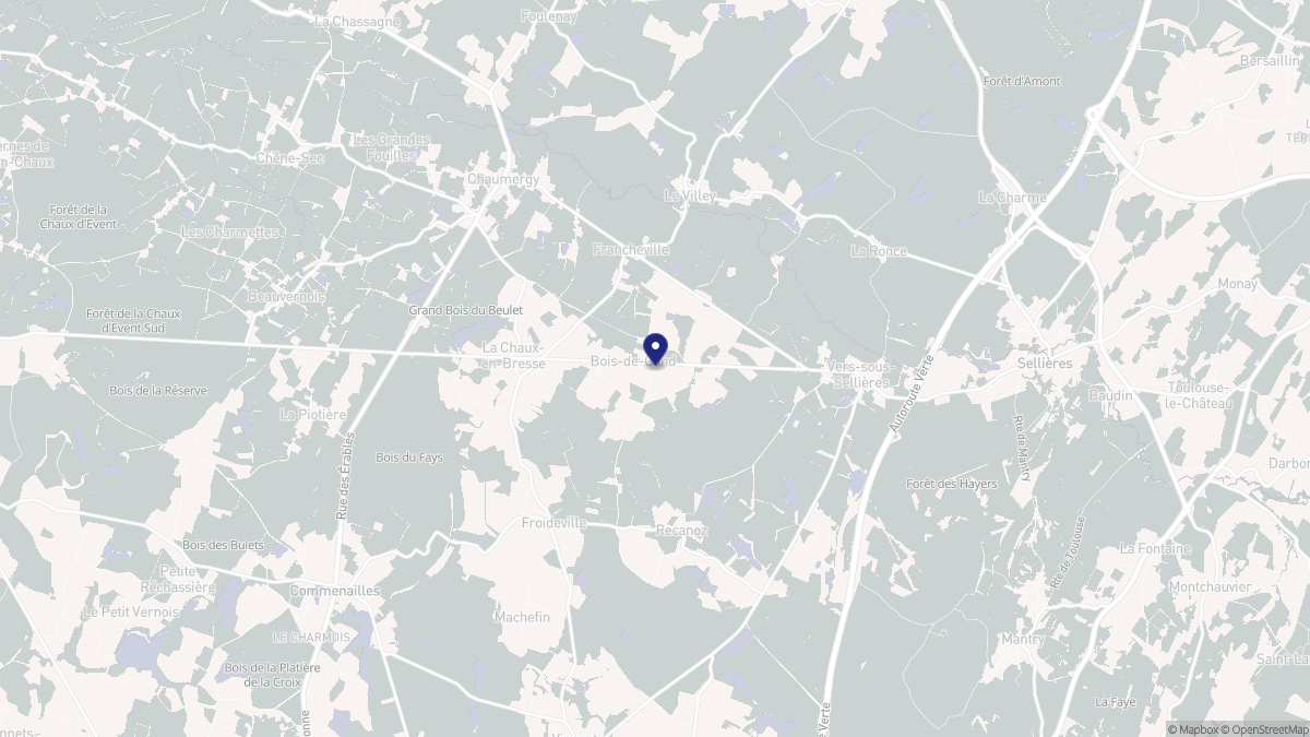 Aperçu cartographique de Bois-de-Gand, centré sur la commune