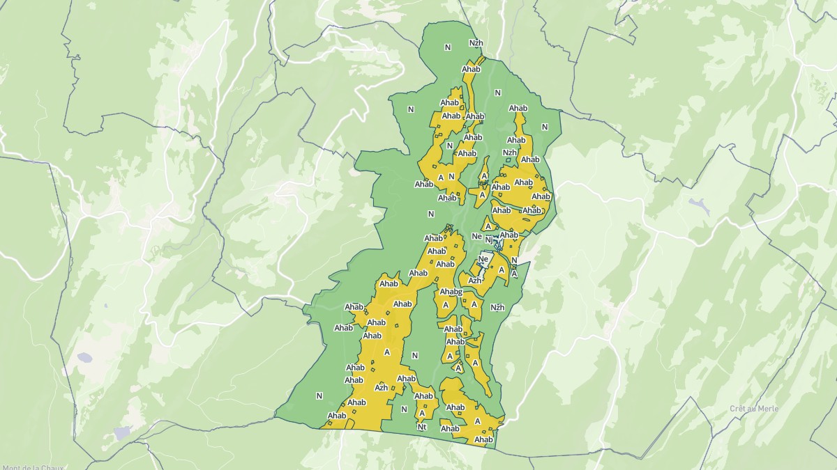 Aperçu cartographique de Les Bouchoux, centré sur la commune