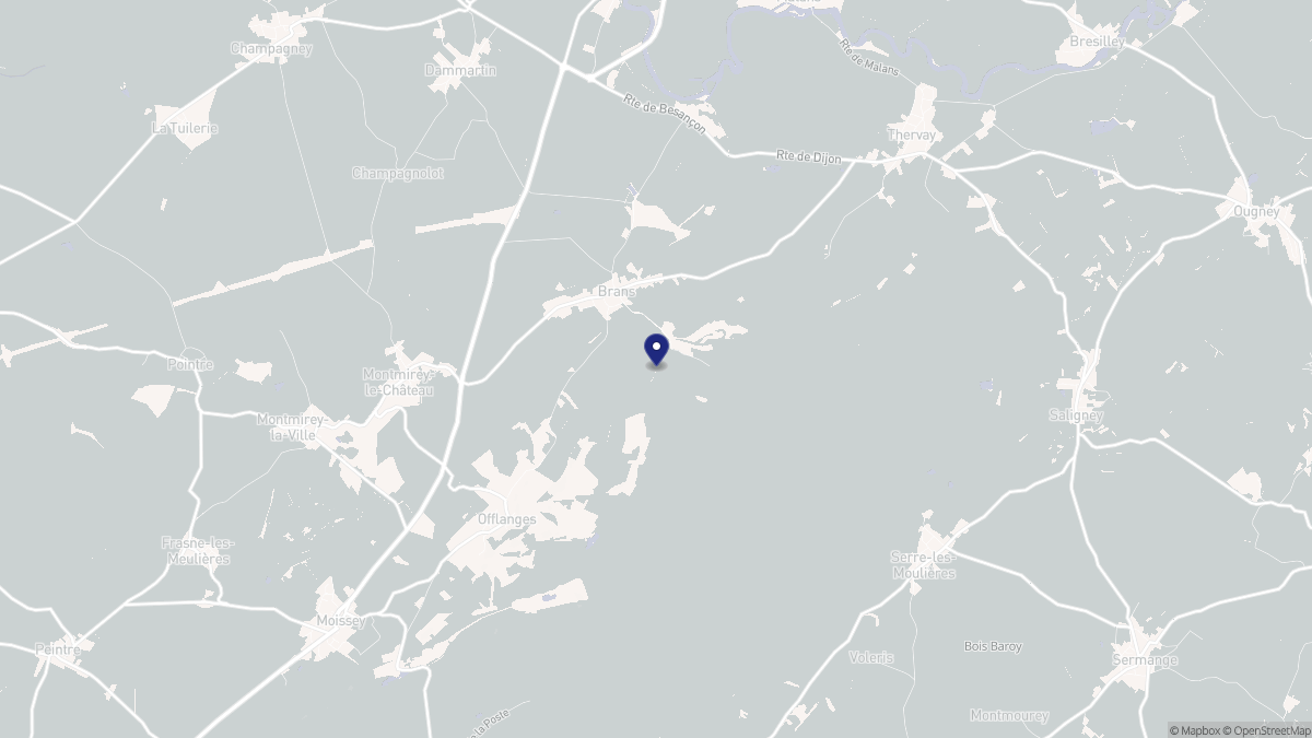 Aperçu cartographique de Brans, centré sur la commune