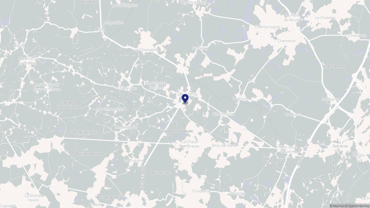 Aperçu cartographique de Chaumergy, centré sur la commune