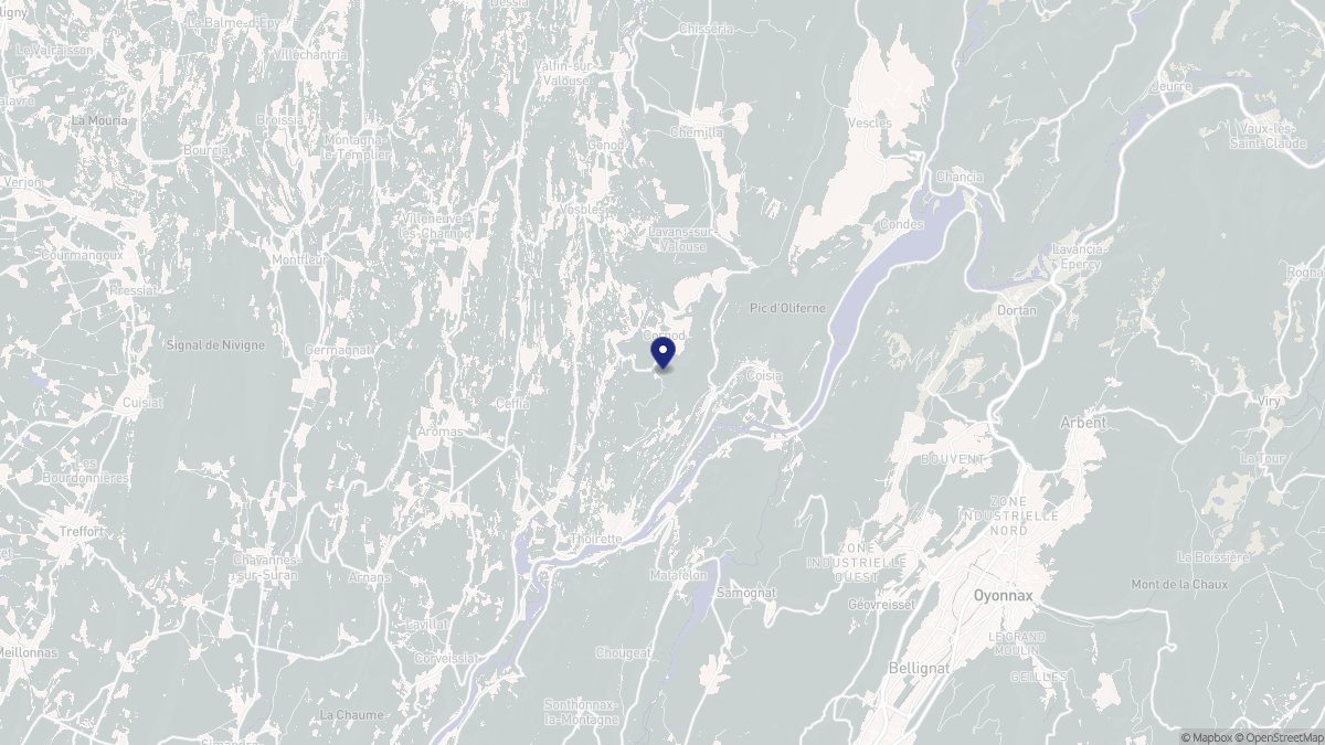 Aperçu cartographique de Cornod, centré sur la commune