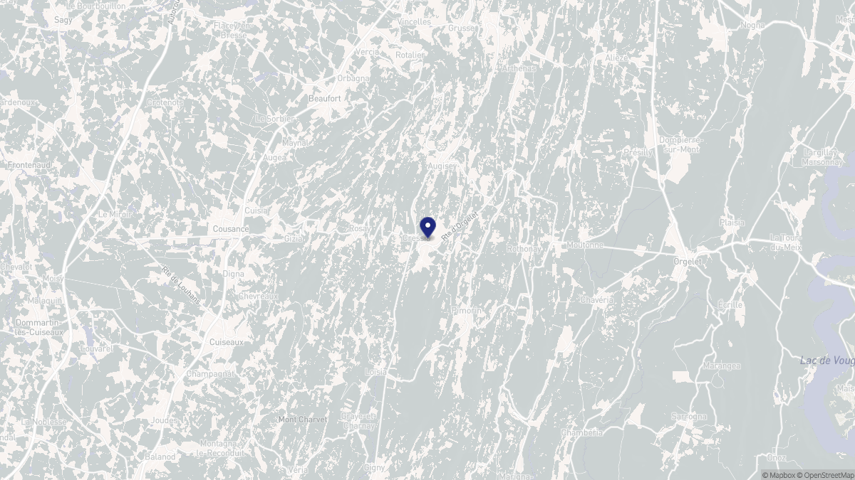 Aperçu cartographique de Cressia, centré sur la commune