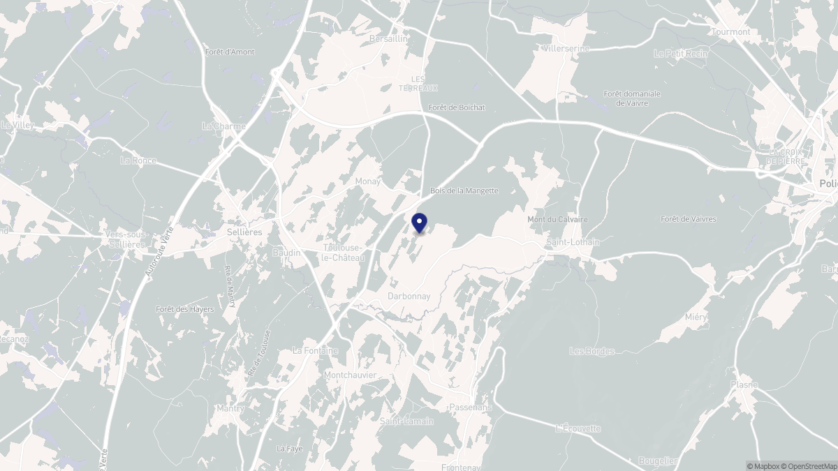 Aperçu cartographique de Darbonnay, centré sur la commune