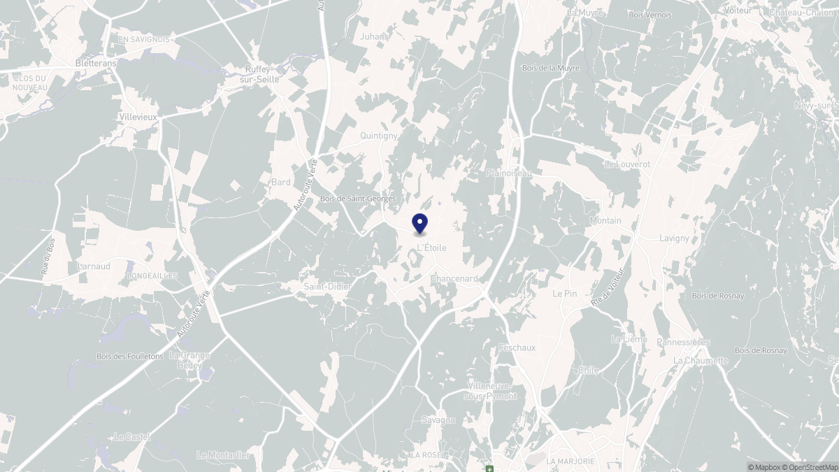 Aperçu cartographique de L'Étoile, centré sur la commune
