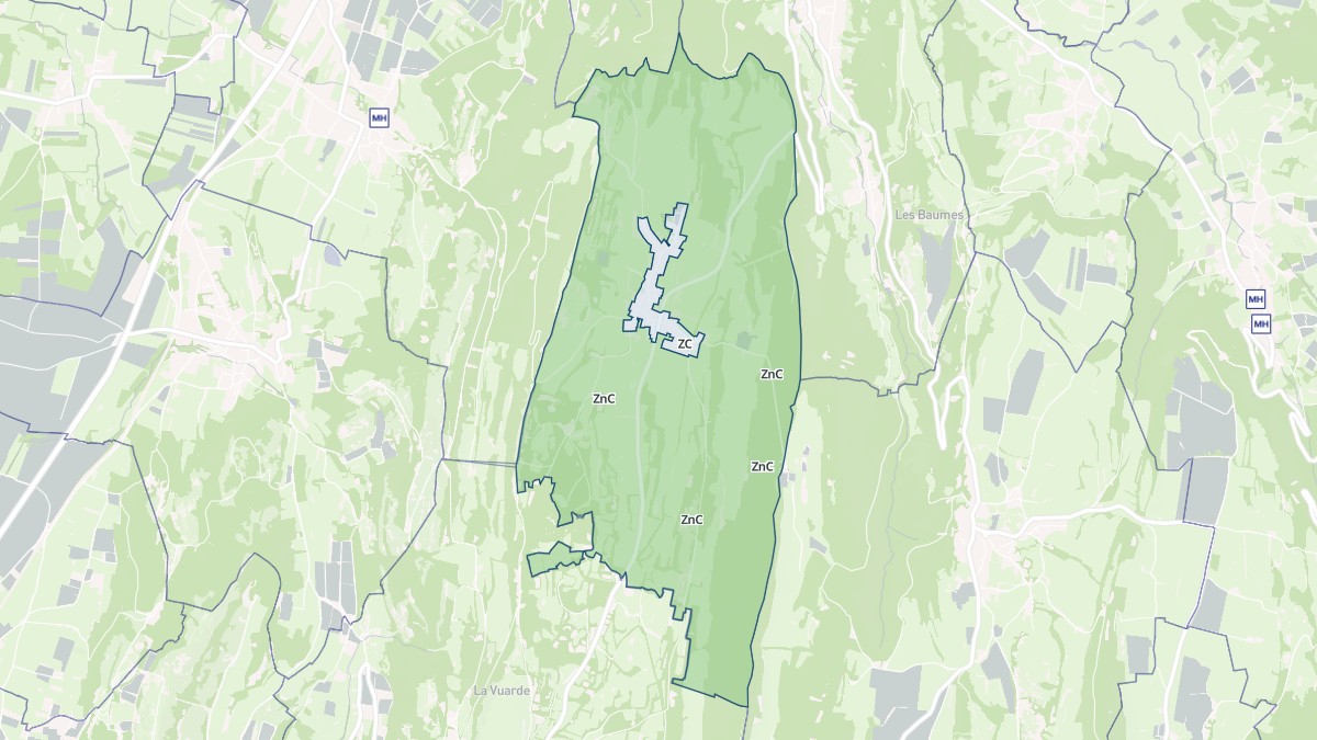 Aperçu cartographique de Geruge, centré sur la commune