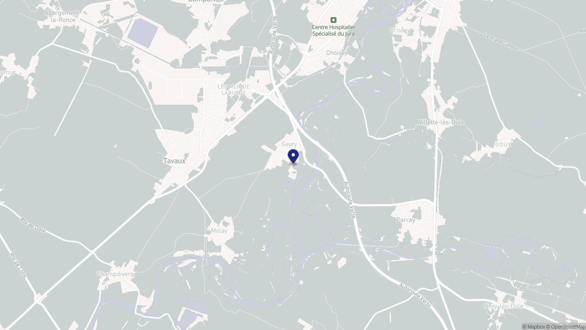 Aperçu cartographique de Gevry, centré sur la commune