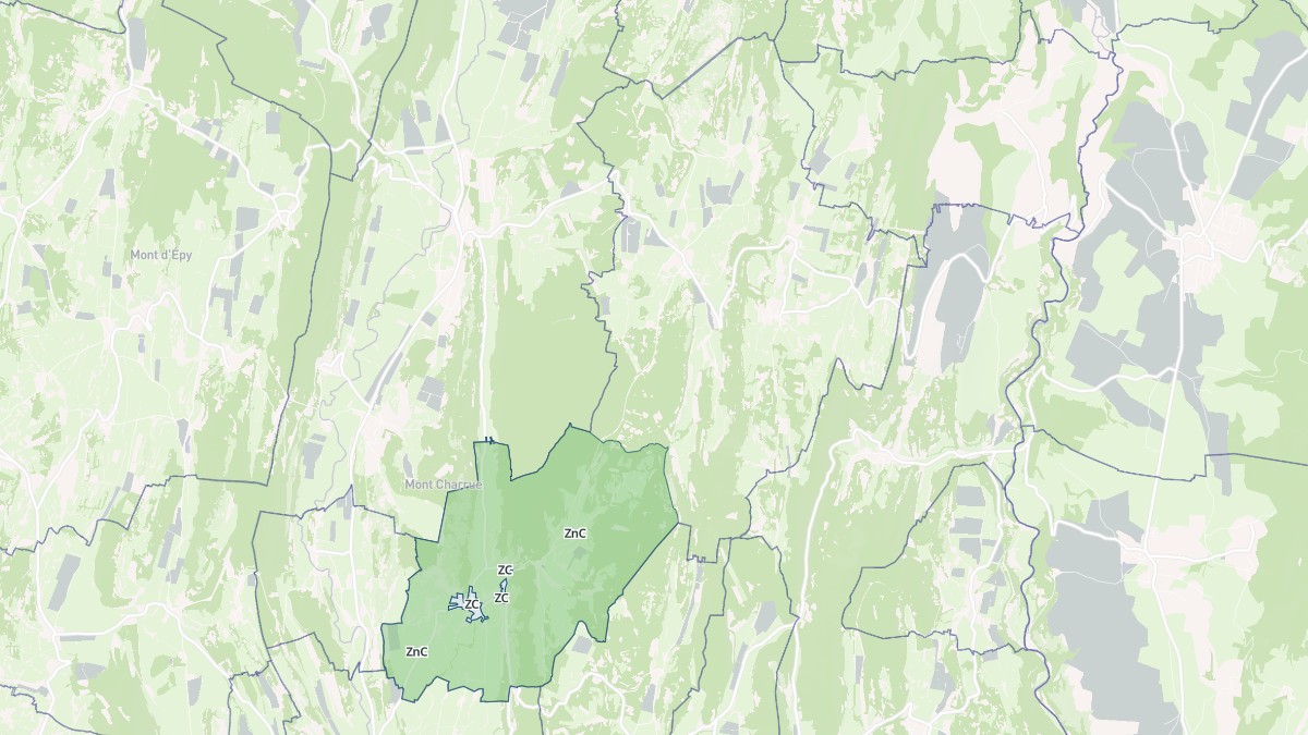 Aperçu cartographique de Montlainsia, centré sur la commune