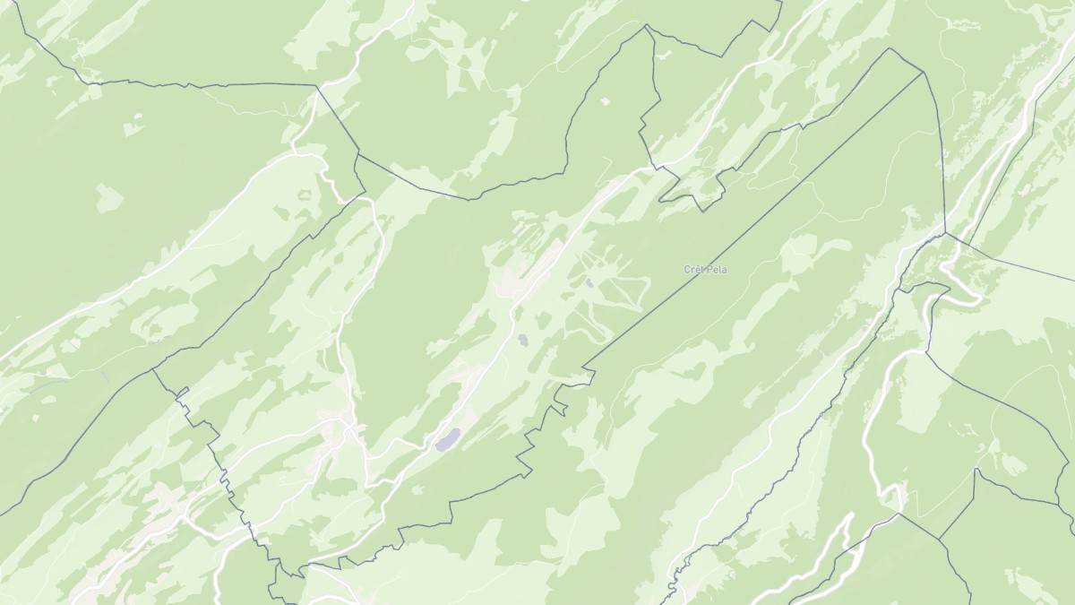 Aperçu cartographique de Lamoura, centré sur la commune