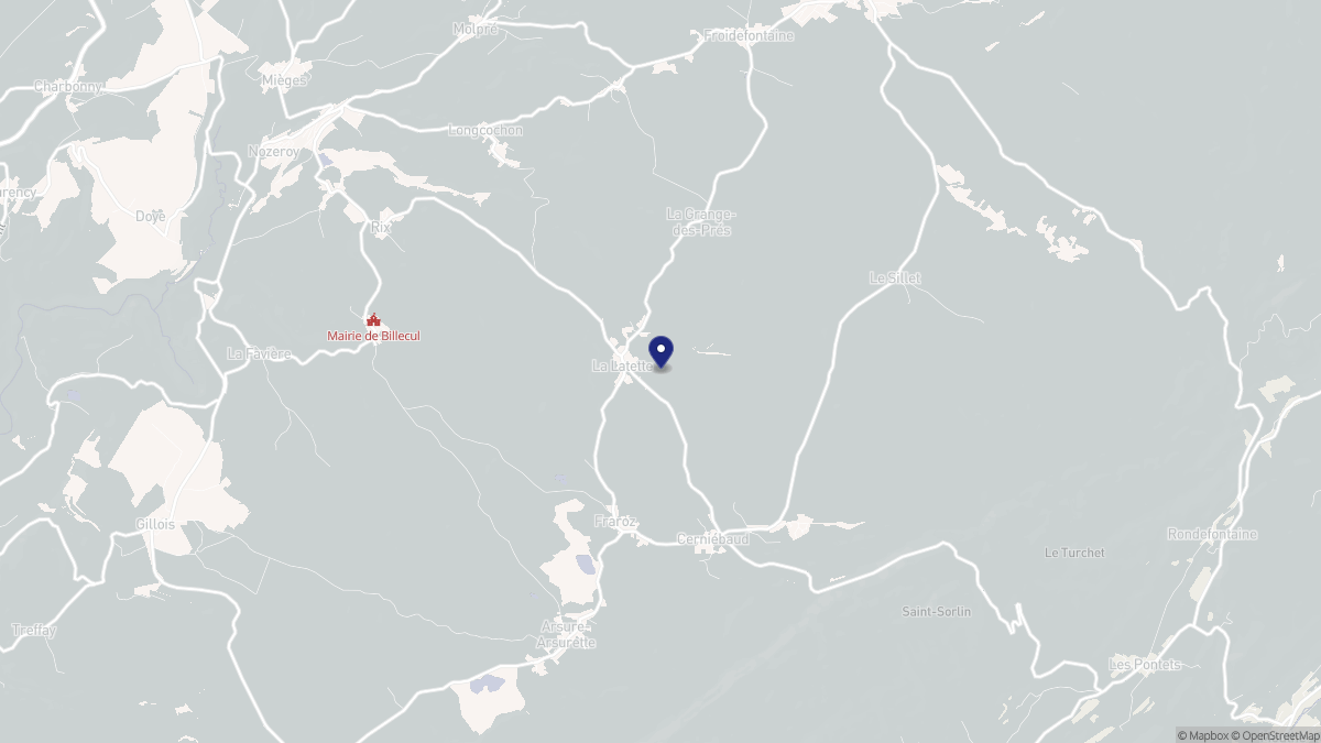 Aperçu cartographique de La Latette, centré sur la commune