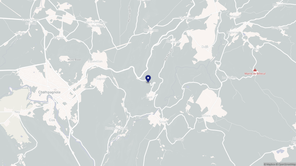 Aperçu cartographique de Lent, centré sur la commune