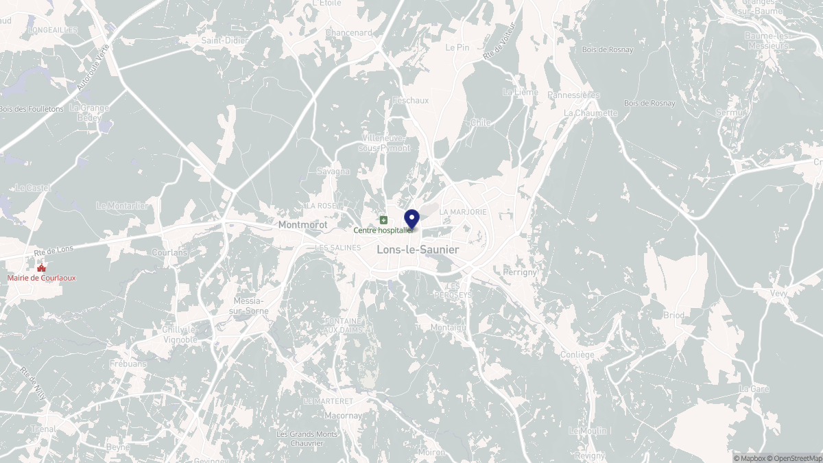 Aperçu cartographique de Lons-le-Saunier, centré sur la commune