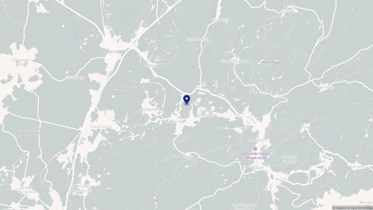 Aperçu cartographique de Marnoz, centré sur la commune