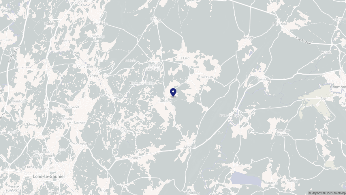 Aperçu cartographique de La Marre, centré sur la commune