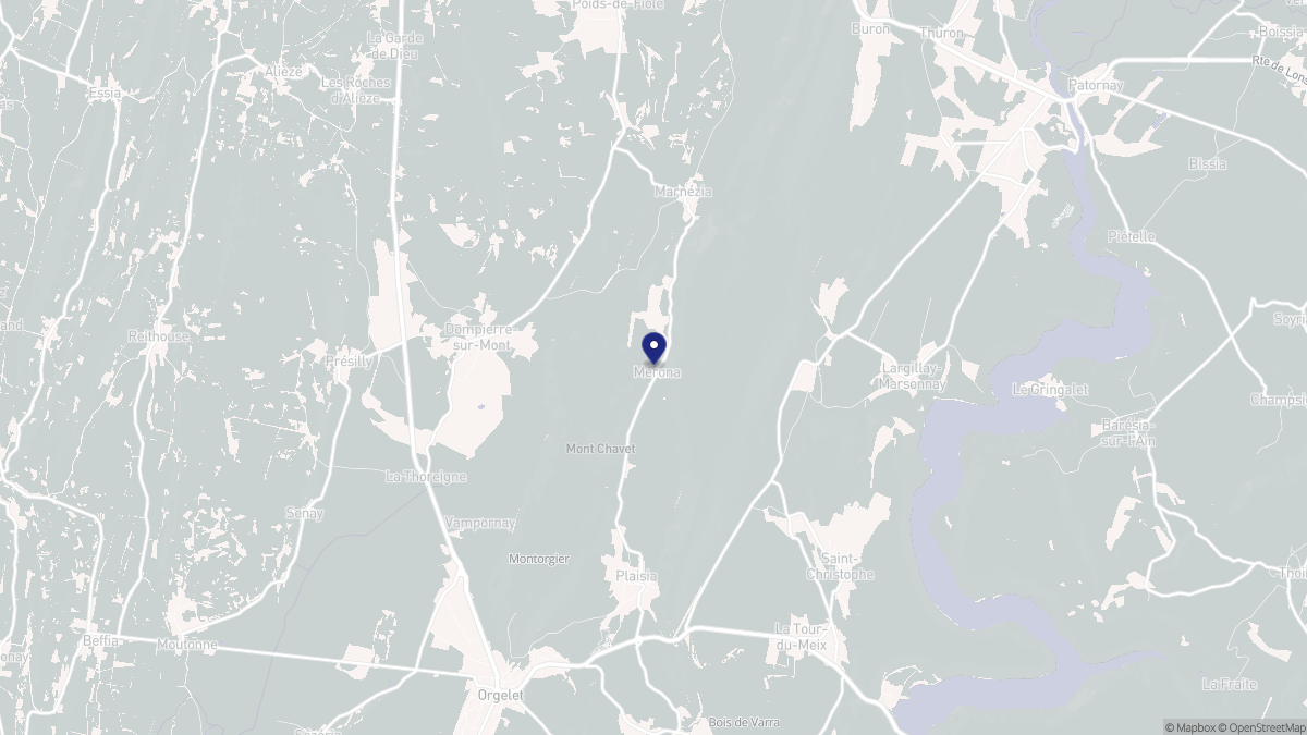 Aperçu cartographique de Mérona, centré sur la commune