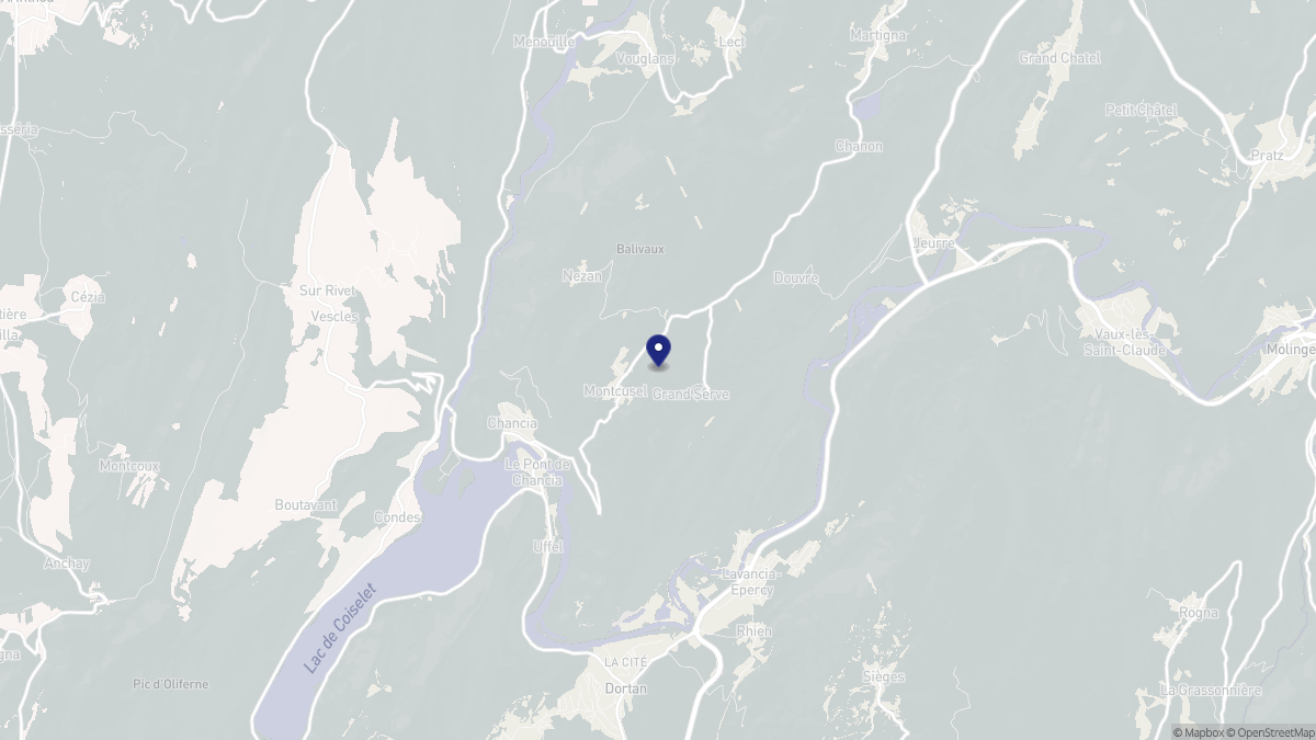 Aperçu cartographique de Montcusel, centré sur la commune