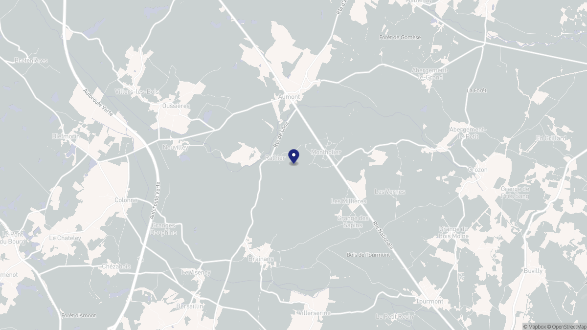 Aperçu cartographique de Montholier, centré sur la commune