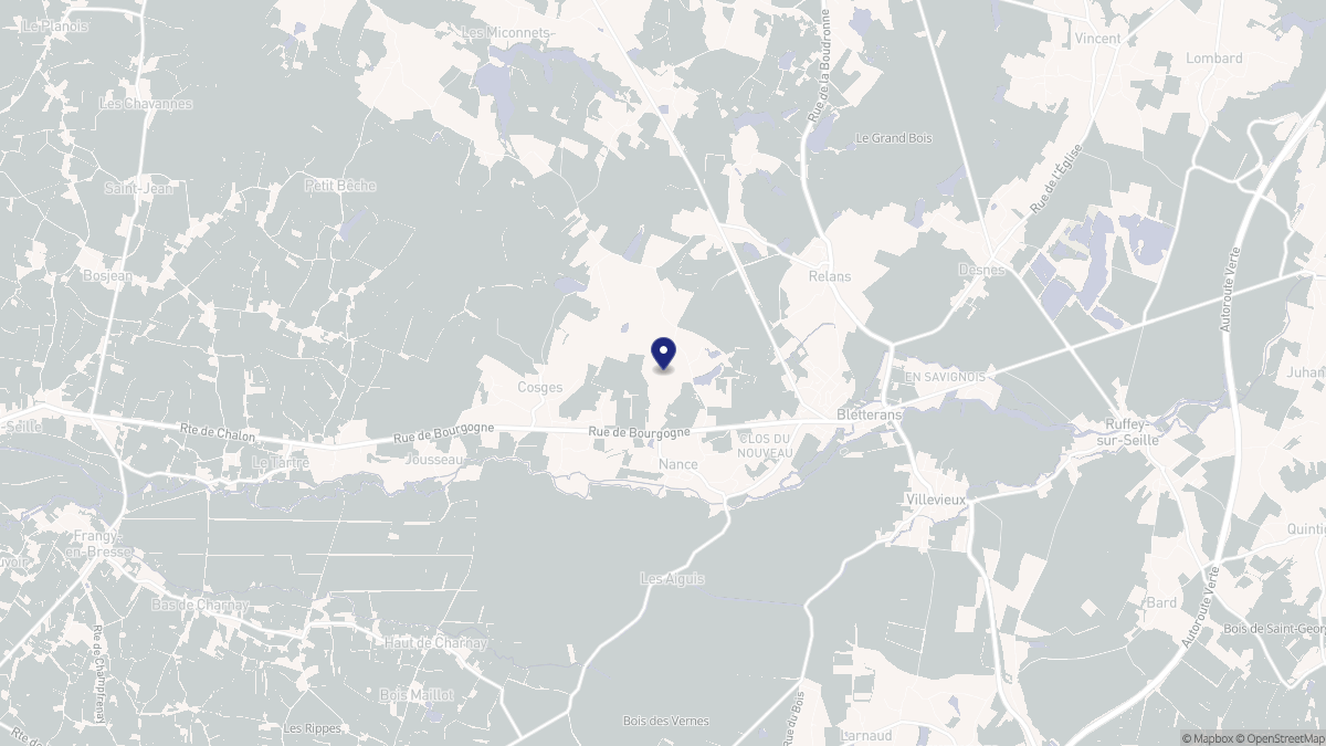 Aperçu cartographique de Nance, centré sur la commune