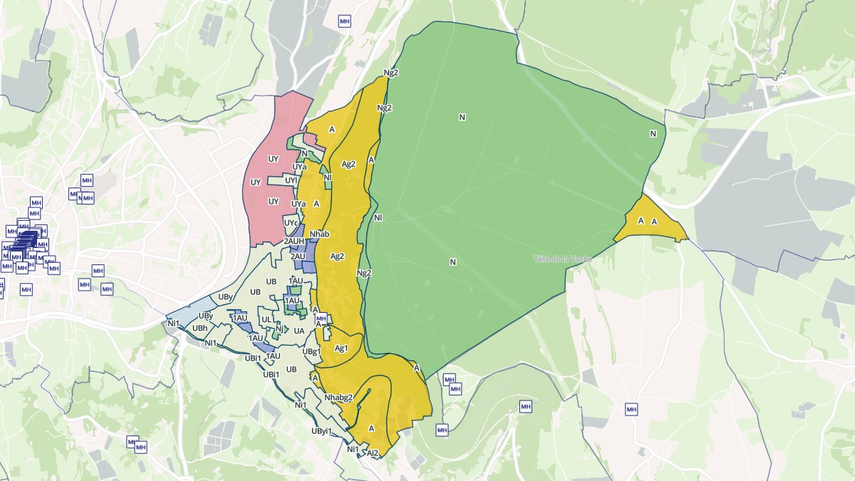Aperçu cartographique de Perrigny, centré sur la commune