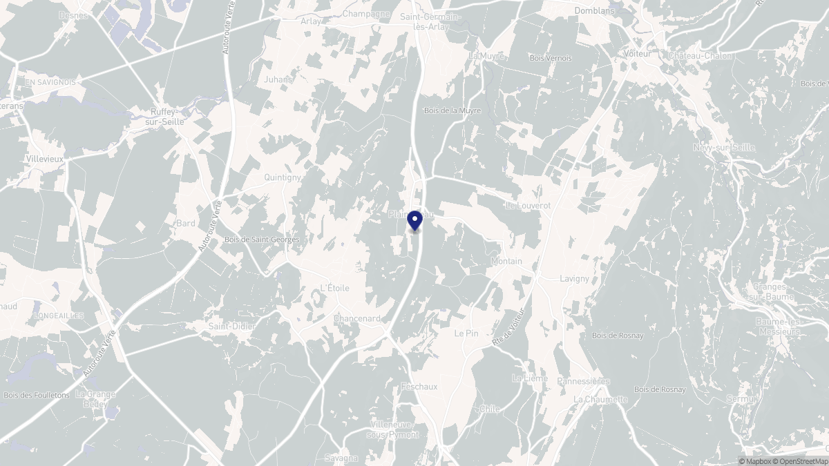 Aperçu cartographique de Plainoiseau, centré sur la commune