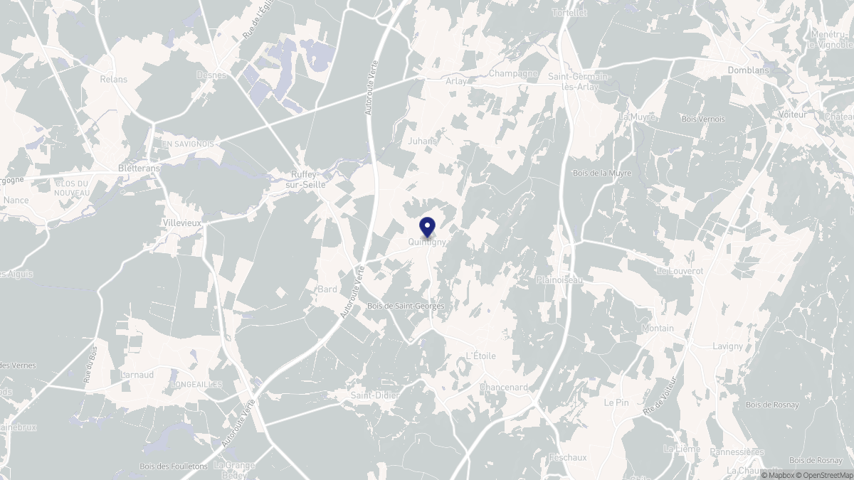 Aperçu cartographique de Quintigny, centré sur la commune
