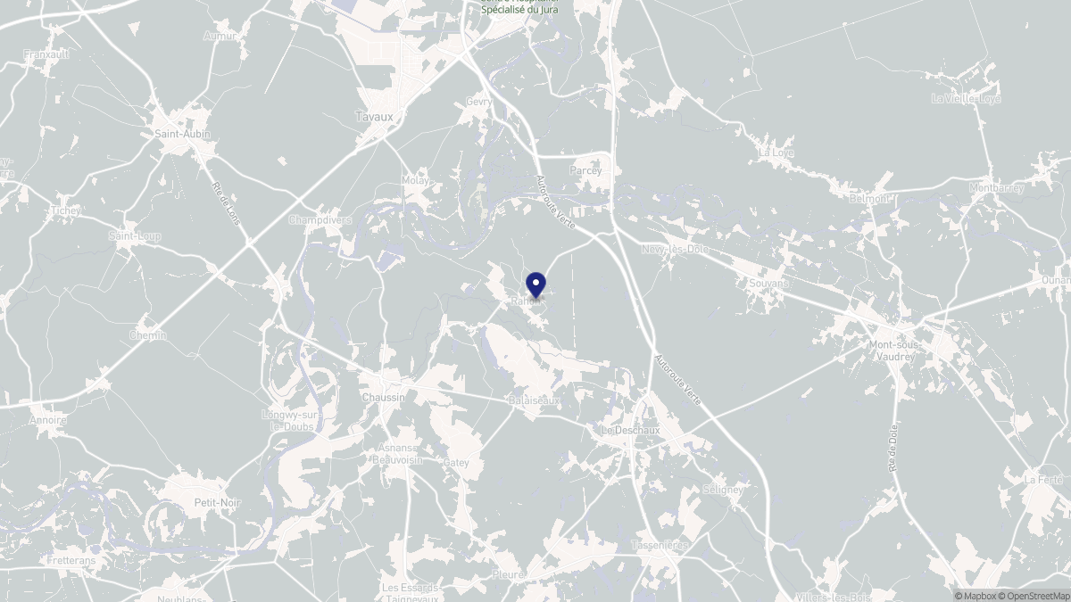 Aperçu cartographique de Rahon, centré sur la commune