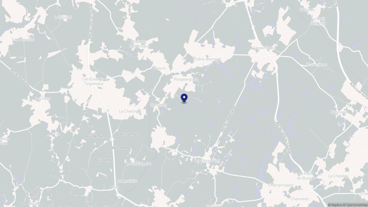 Aperçu cartographique de Sergenon, centré sur la commune