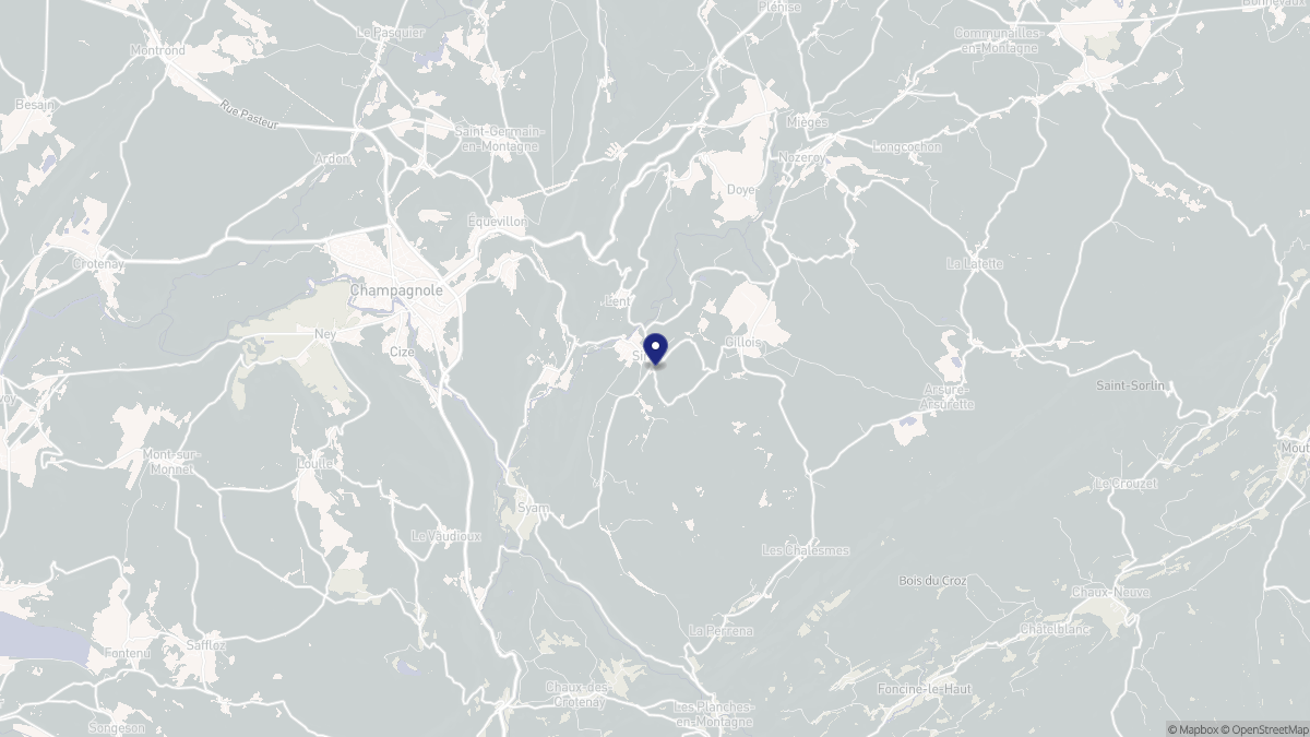 Aperçu cartographique de Sirod, centré sur la commune