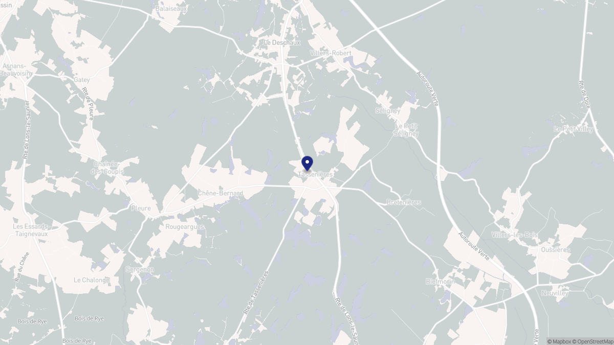 Aperçu cartographique de Tassenières, centré sur la commune