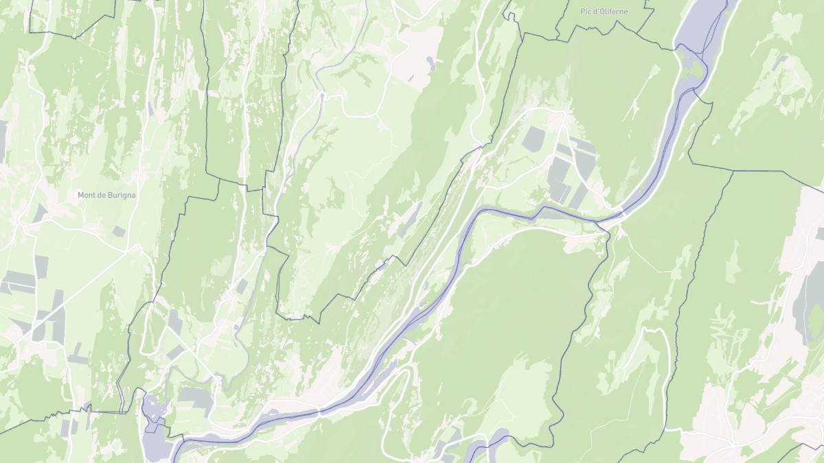 Aperçu cartographique de Thoirette-Coisia, centré sur la commune