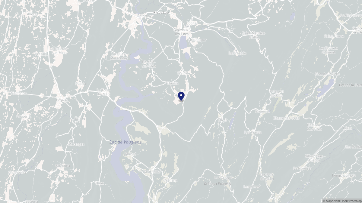 Aperçu cartographique de Thoiria, centré sur la commune