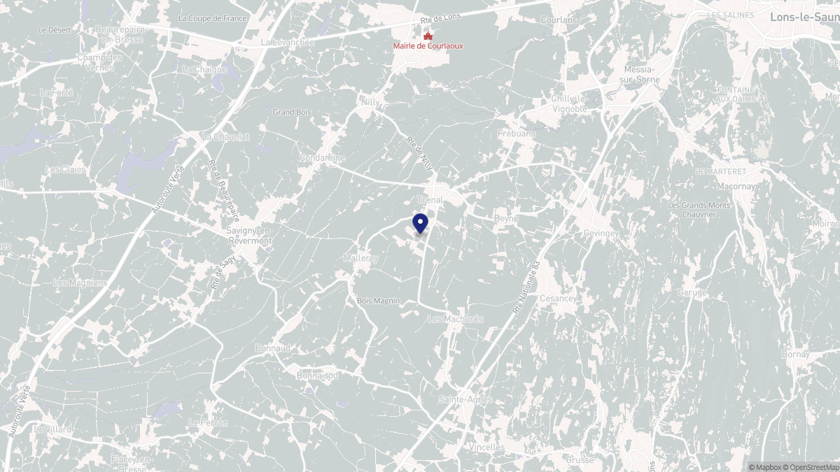 Aperçu cartographique de Trenal, centré sur la commune