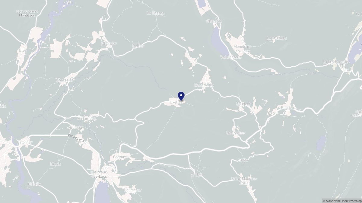 Aperçu cartographique de Uxelles, centré sur la commune