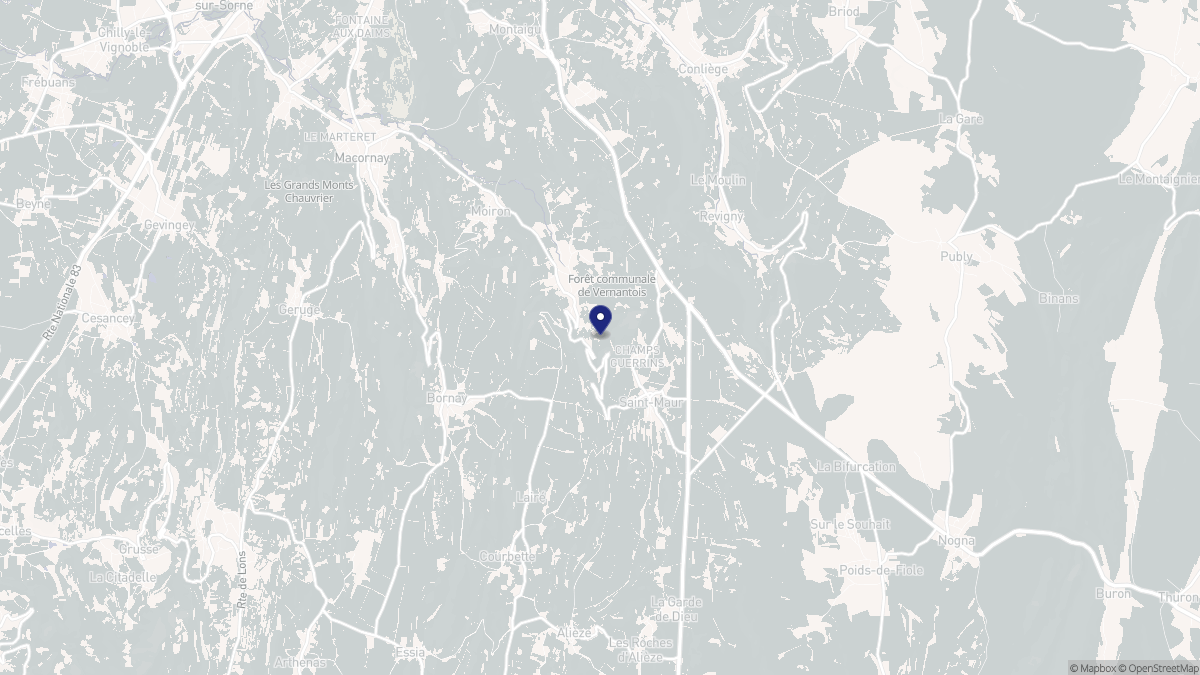 Aperçu cartographique de Vernantois, centré sur la commune