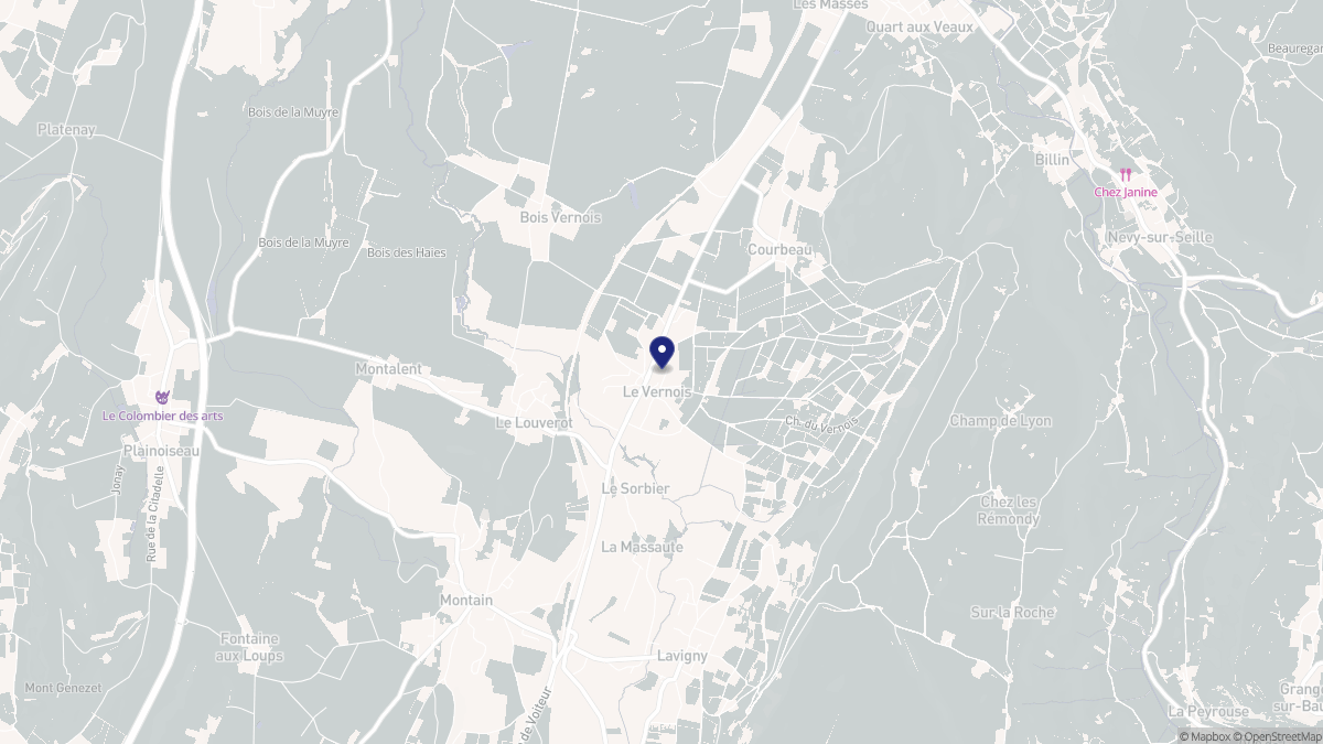 Aperçu cartographique de Le Vernois, centré sur la commune