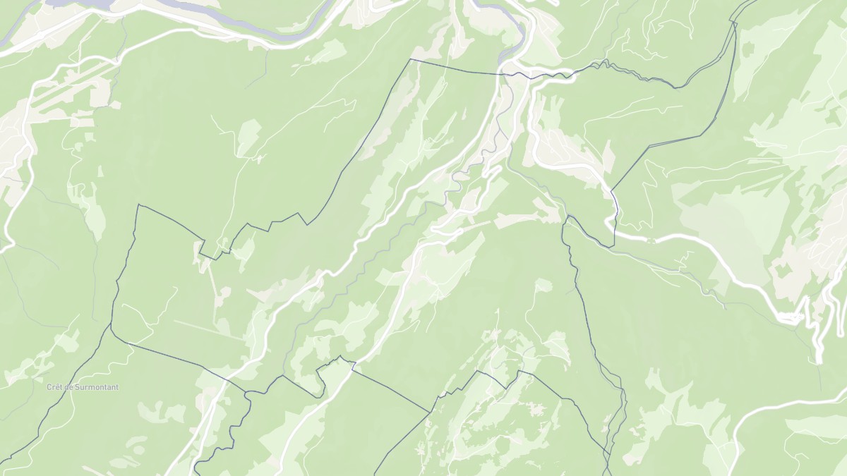 Aperçu cartographique de Villard-Saint-Sauveur, centré sur la commune