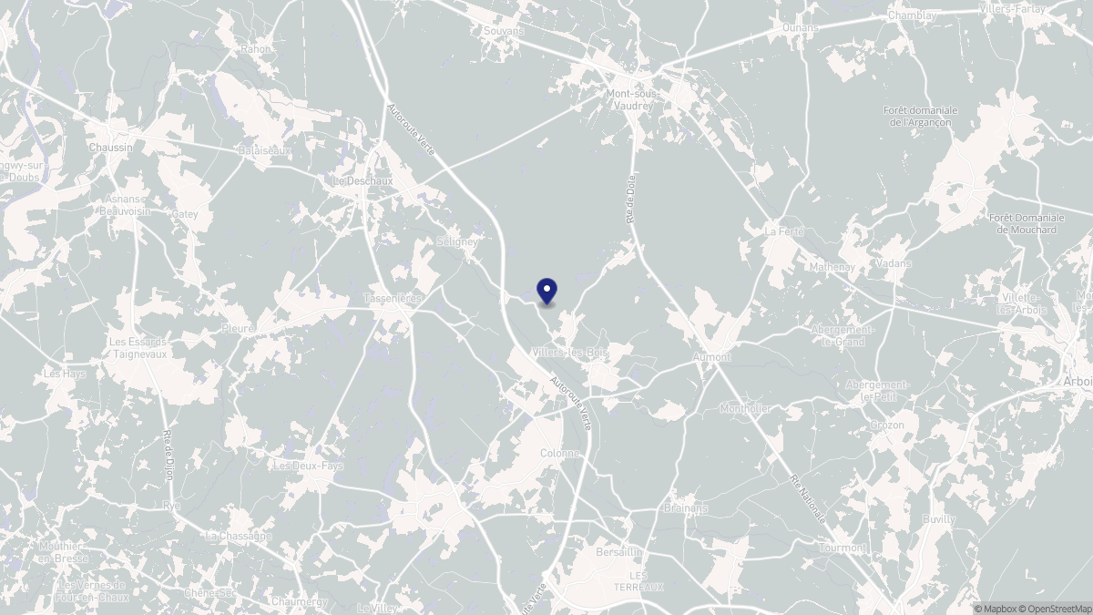 Aperçu cartographique de Villers-les-Bois, centré sur la commune