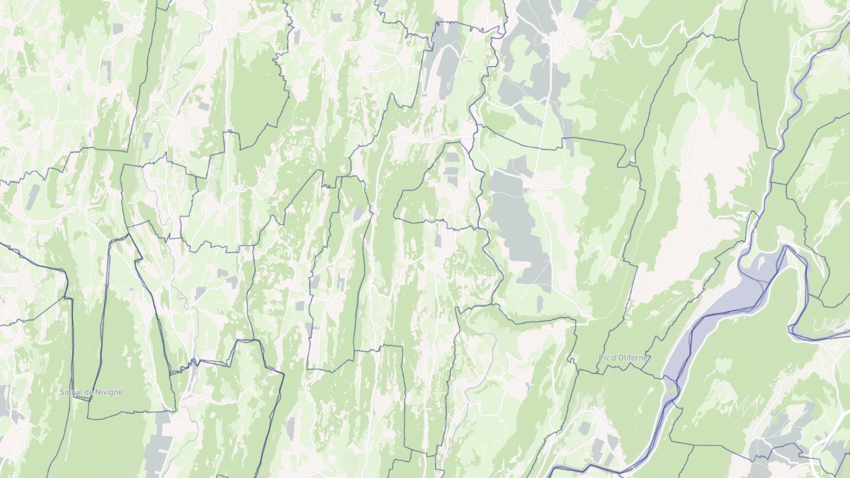 Aperçu cartographique de Vosbles-Valfin, centré sur la commune
