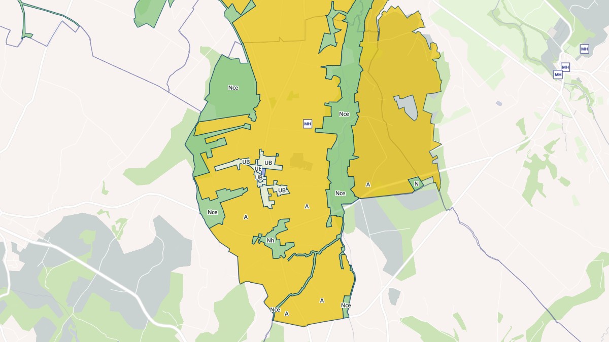 Aperçu cartographique de Arsague, centré sur la commune