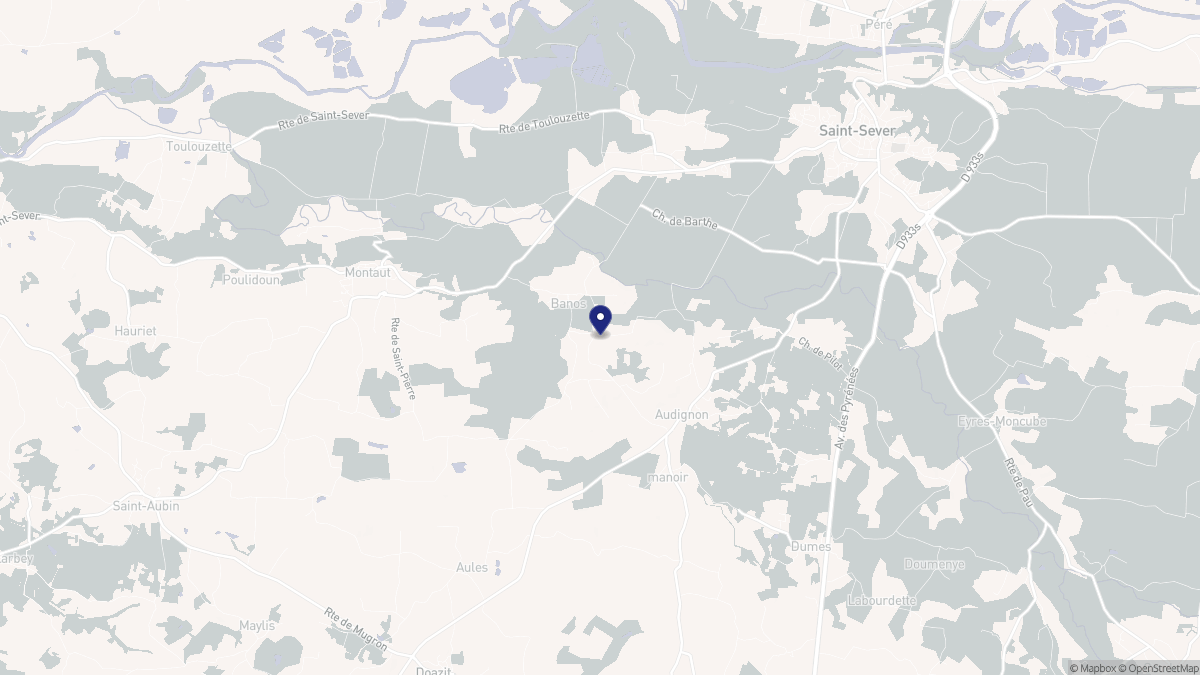 Aperçu cartographique de Banos, centré sur la commune