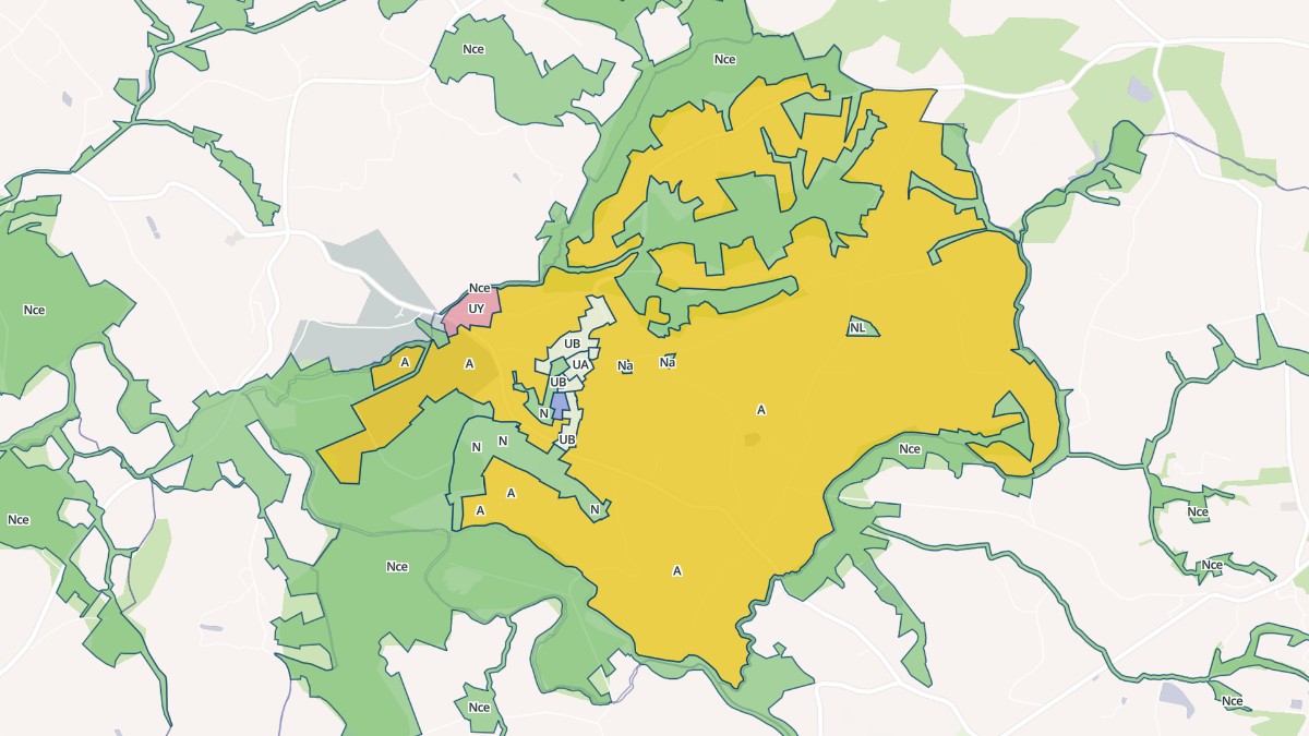 Aperçu cartographique de Bastennes, centré sur la commune